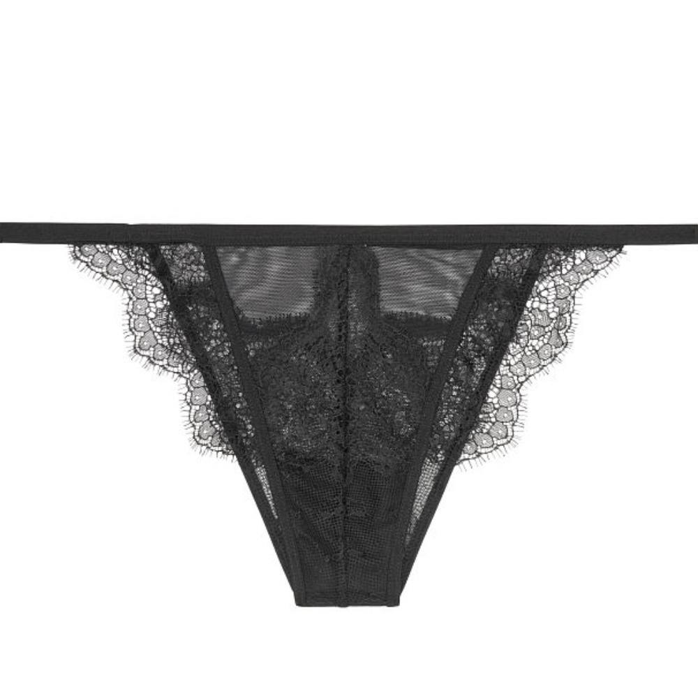 LUXE LINGERIE Eyelash Lace Itsy Panty Thong Cheeky